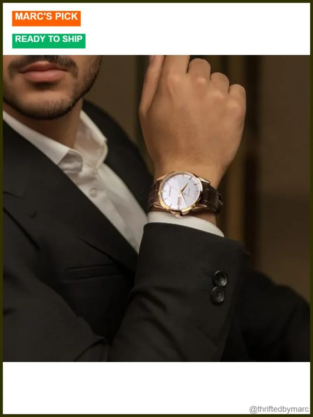 Men's Automatic Mechanical Watch Golden Luxury Classic Retro Day-Date Brown